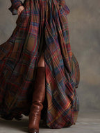 GIULIETTA | MAXI CHECK SHIRT DRESS WITH BELT