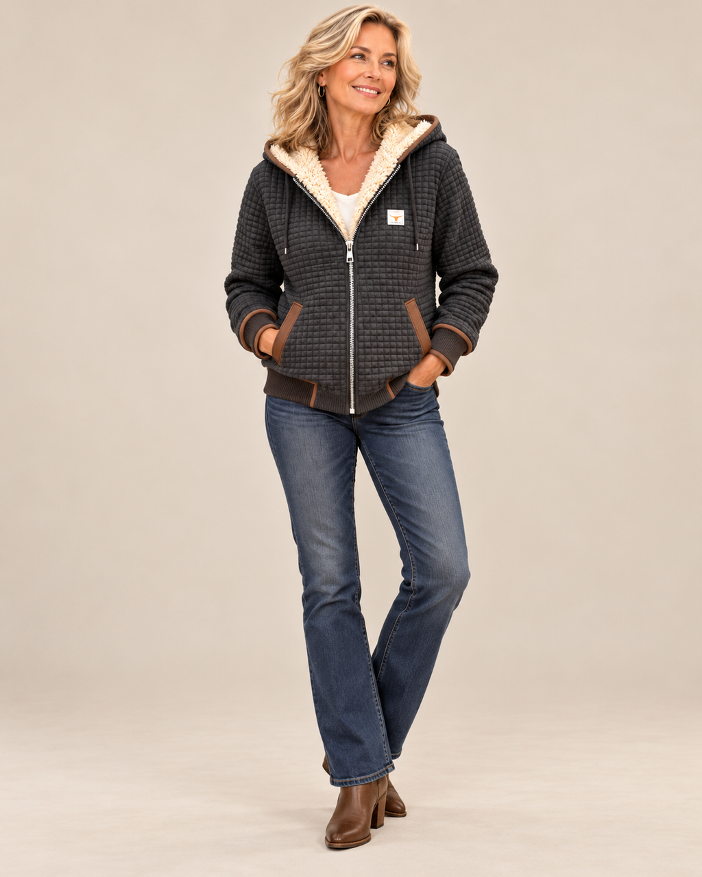 LUCY | SHERPA-LINED QUILTED JACKET