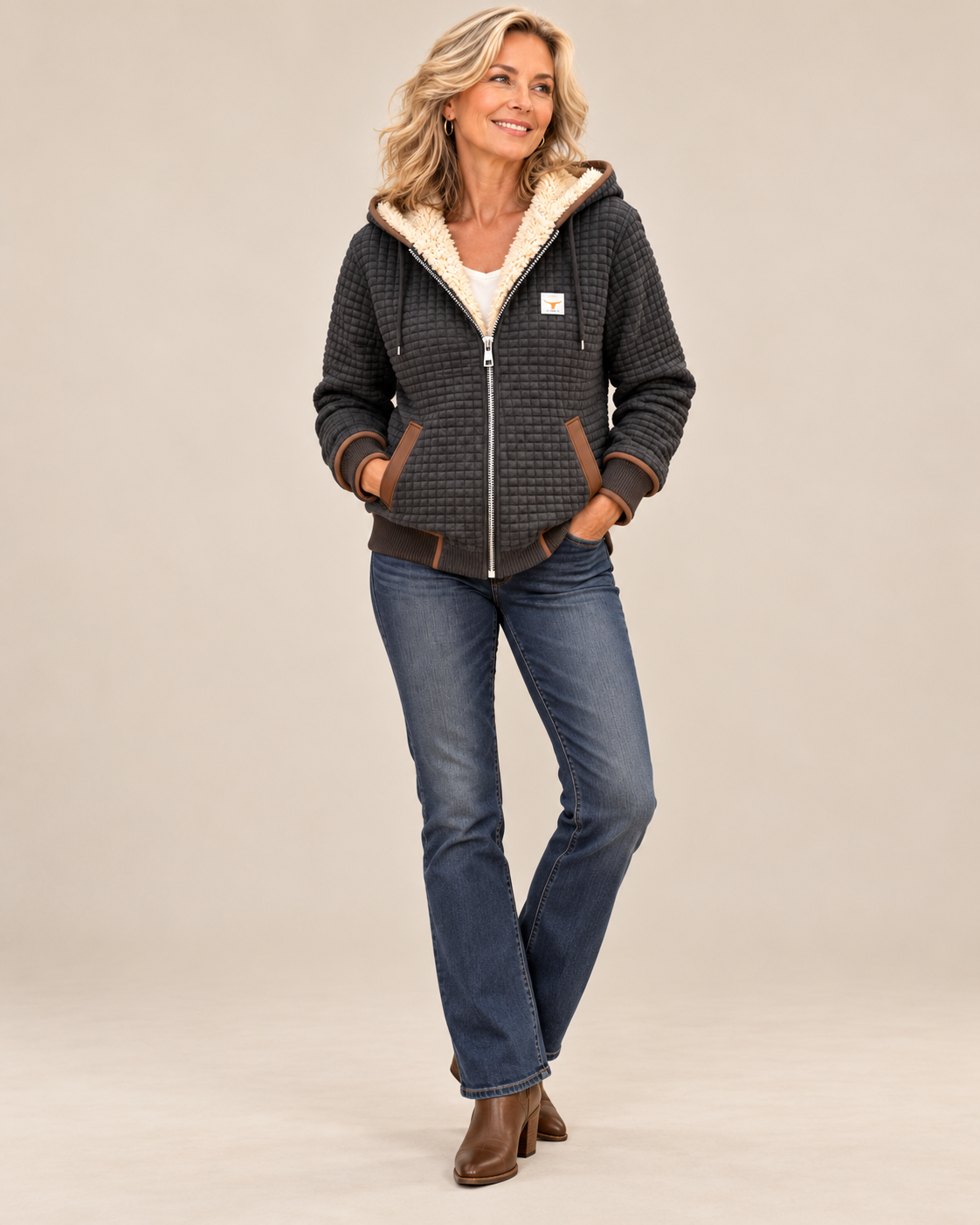 LUCY | SHERPA-LINED QUILTED JACKET