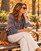 ELLEN | PLAID BUTTON-UP KNIT CARDIGAN