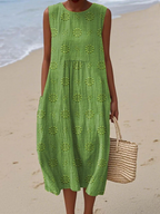 ROSE | EMBROIDERED MIDI DRESS