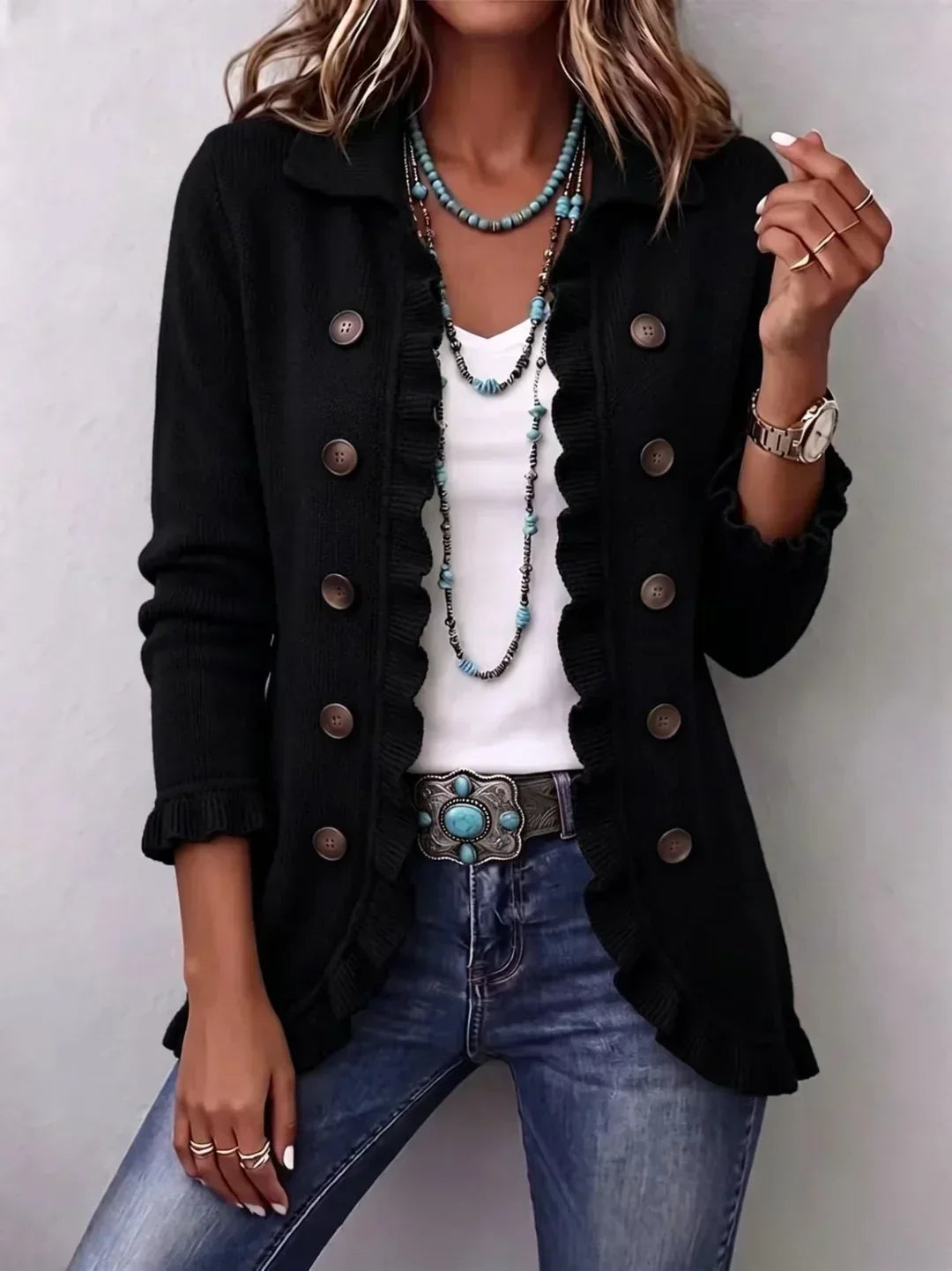 AUDREY | RUFFLE DETAIL JACKET