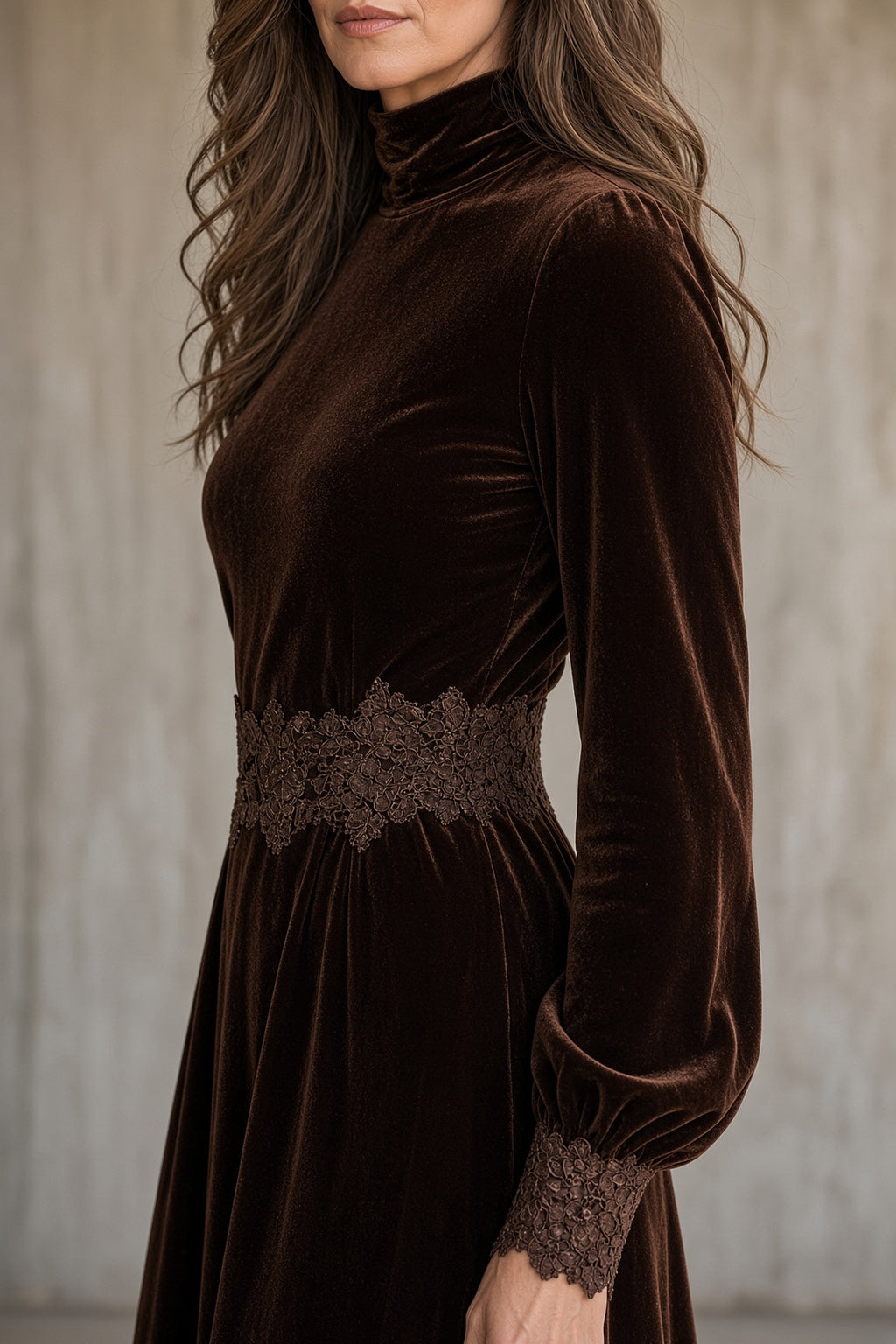 CECILIA | VELVET LACE MAXI DRESS