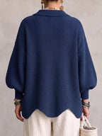 MABEL | OVERSIZED GOLD BUTTON CARDIGAN