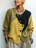 FREYA | COLOUR-BLOCK KNIT CARDIGAN